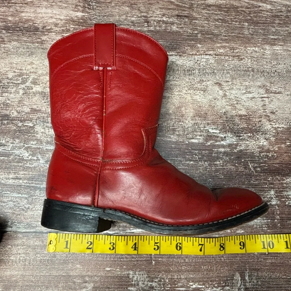 Justin Boots Kids Red Leather Cowboy Boots size 2 girls ❤️♥️